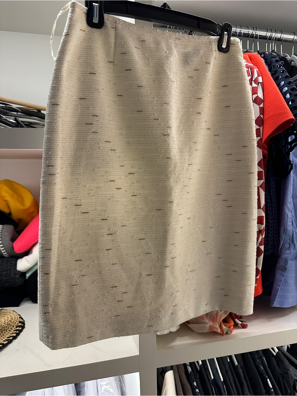 NWOT Cream Textured Pencil Skirt - Classic Women's Skirt